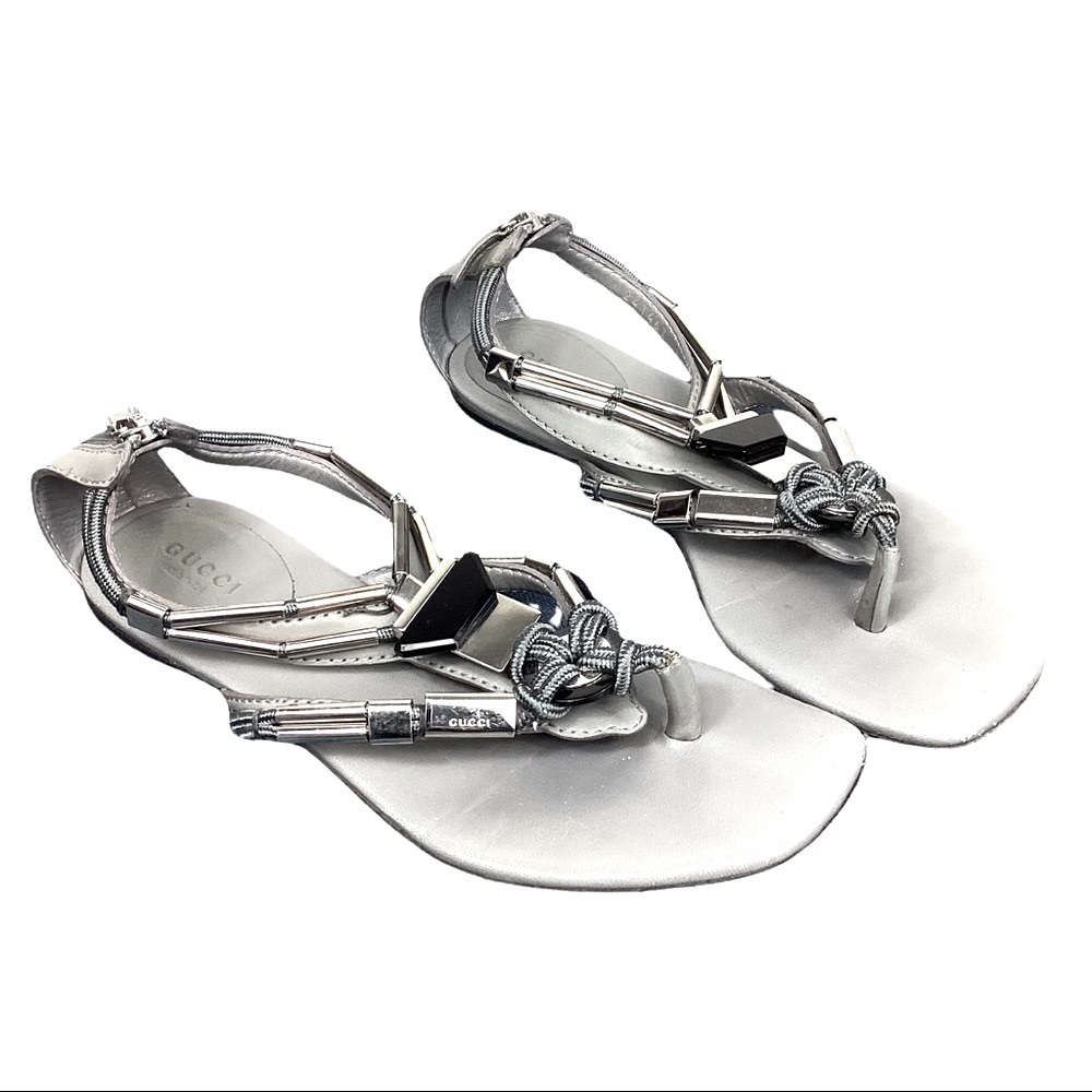 Gucci Leather T Strap Sandal